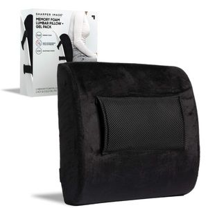 Shaper Image Black Memory Foam Gel Pack Lumbar Pillow